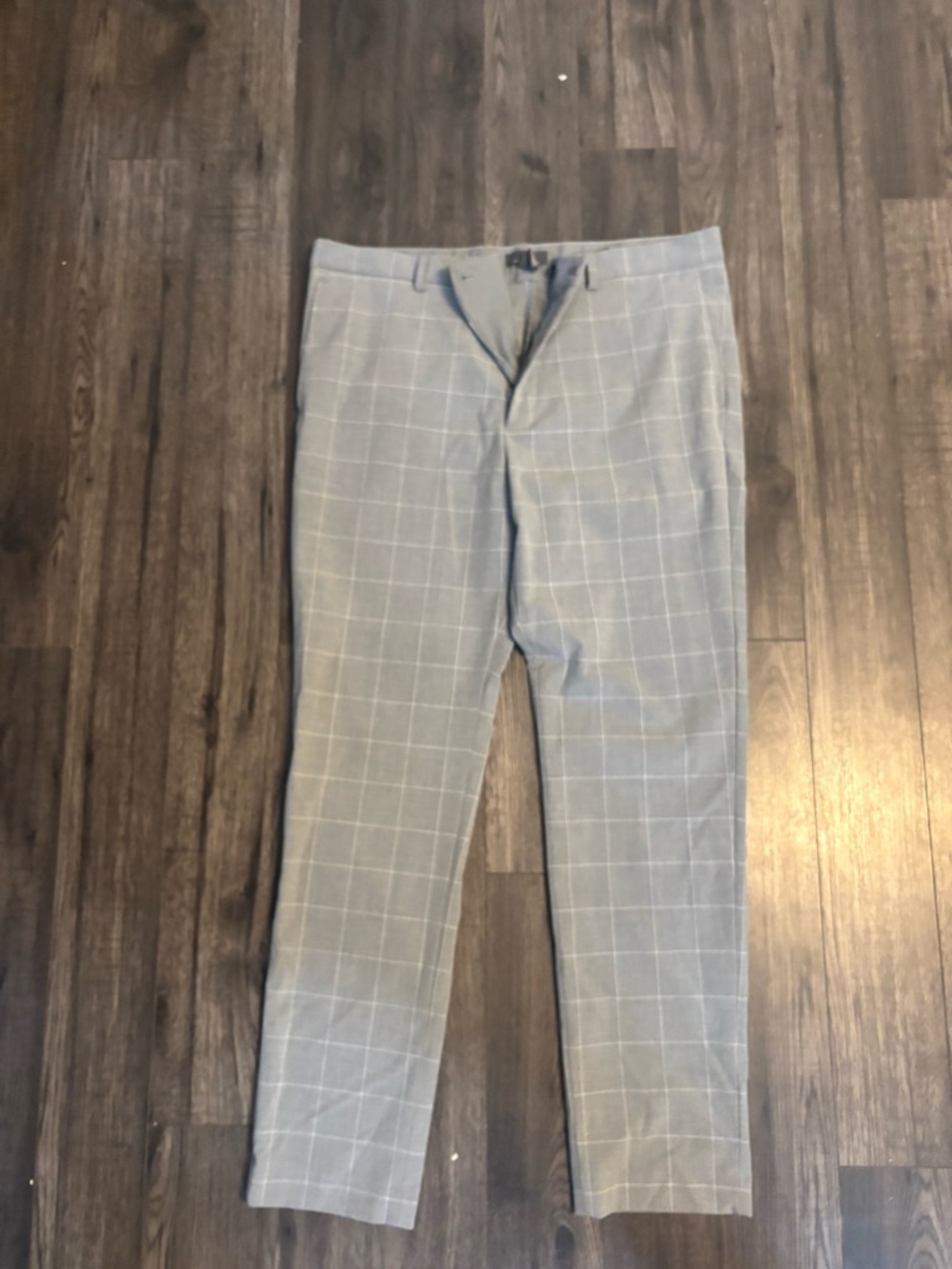 H&M Light Gray Windowpane Dress Pants